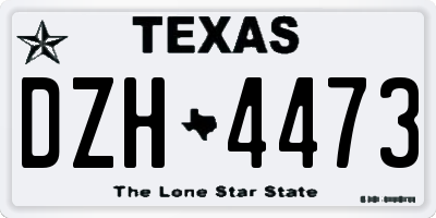 TX license plate DZH4473