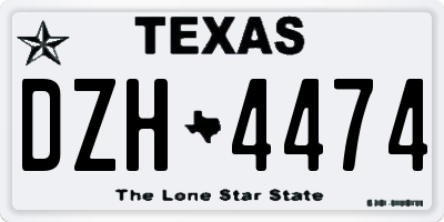 TX license plate DZH4474