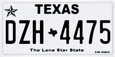 TX license plate DZH4475