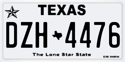 TX license plate DZH4476
