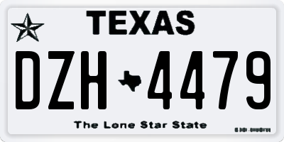 TX license plate DZH4479