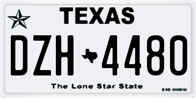 TX license plate DZH4480