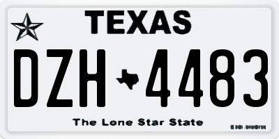 TX license plate DZH4483