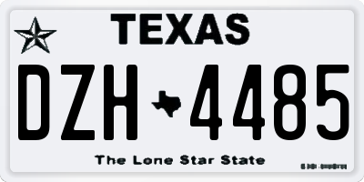 TX license plate DZH4485