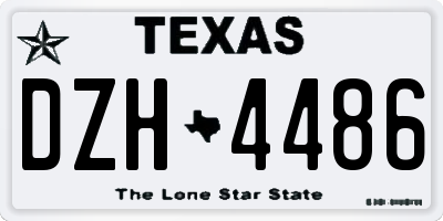 TX license plate DZH4486