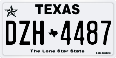 TX license plate DZH4487