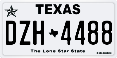 TX license plate DZH4488