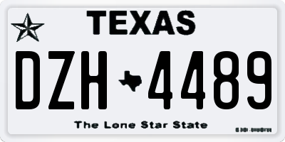 TX license plate DZH4489