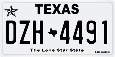 TX license plate DZH4491