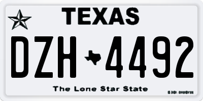 TX license plate DZH4492