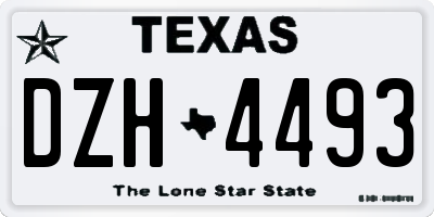 TX license plate DZH4493