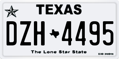 TX license plate DZH4495