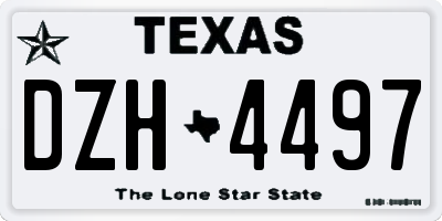 TX license plate DZH4497