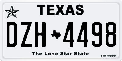 TX license plate DZH4498
