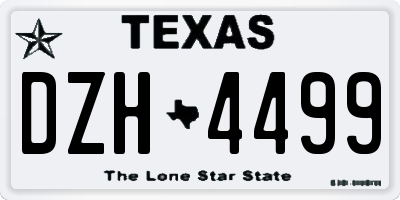 TX license plate DZH4499