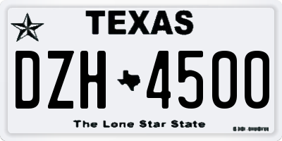 TX license plate DZH4500