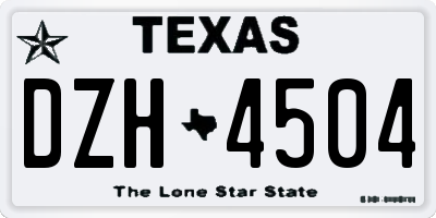 TX license plate DZH4504