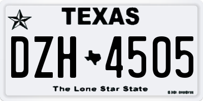 TX license plate DZH4505