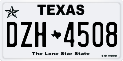 TX license plate DZH4508