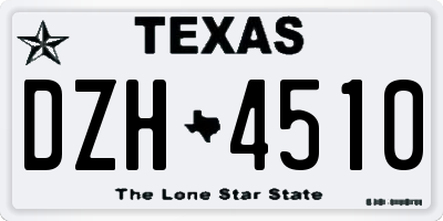 TX license plate DZH4510