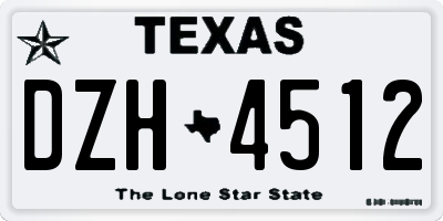 TX license plate DZH4512