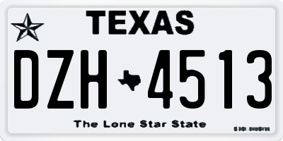 TX license plate DZH4513