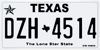 TX license plate DZH4514