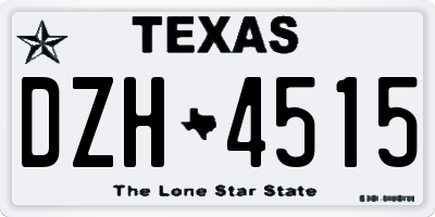 TX license plate DZH4515