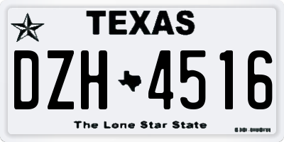 TX license plate DZH4516