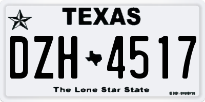TX license plate DZH4517