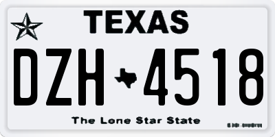 TX license plate DZH4518