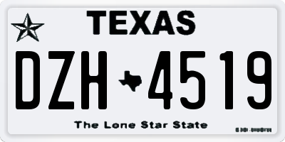 TX license plate DZH4519
