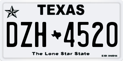 TX license plate DZH4520