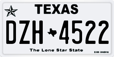 TX license plate DZH4522