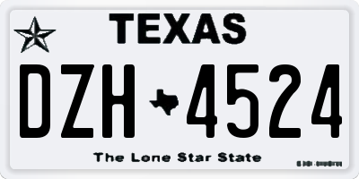 TX license plate DZH4524