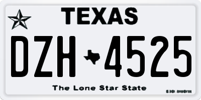 TX license plate DZH4525