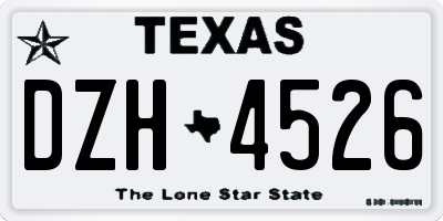 TX license plate DZH4526