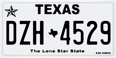 TX license plate DZH4529