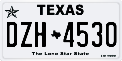 TX license plate DZH4530