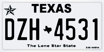 TX license plate DZH4531