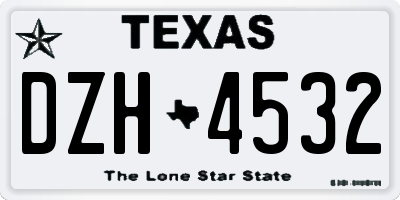TX license plate DZH4532