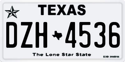 TX license plate DZH4536