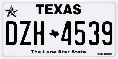 TX license plate DZH4539