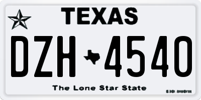 TX license plate DZH4540