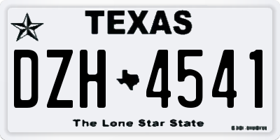TX license plate DZH4541