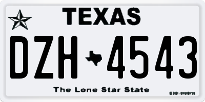 TX license plate DZH4543