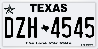 TX license plate DZH4545