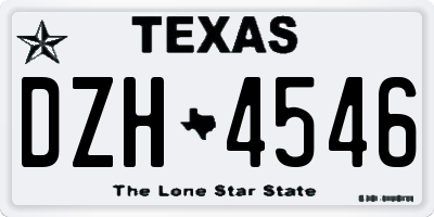 TX license plate DZH4546