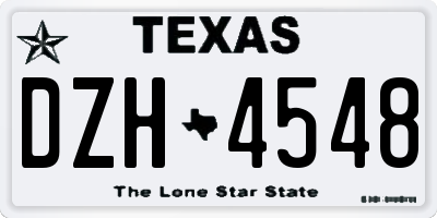 TX license plate DZH4548