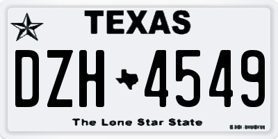 TX license plate DZH4549